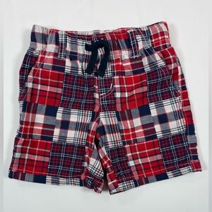 GYMBOREE Boys Madras Patchwork Shorts 2T 18 OT Summer 1 Americana Preppy Classic